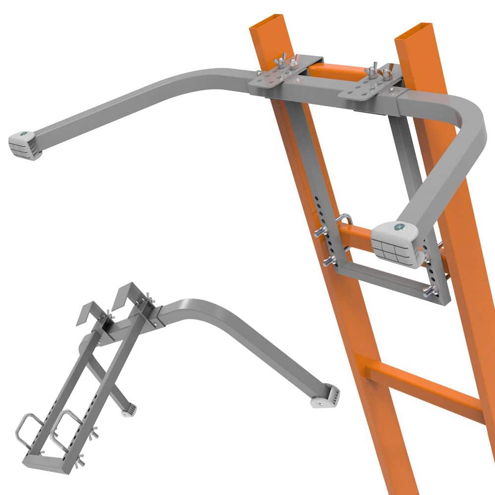 Laybus 33.65 in. Silver Gray Ladder Stabilizer for Gutter Cleaning and Wall, Roof Safety Tool with Anti-Slip Rubber Feet (1)