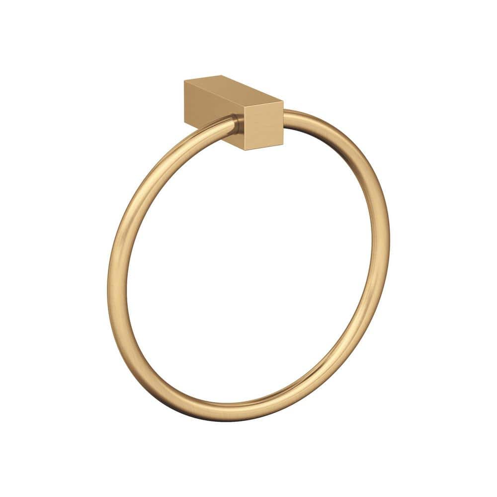 Amerock Monument 6-1/2 in. (165 mm) L Towel Ring in Champagne Bronze