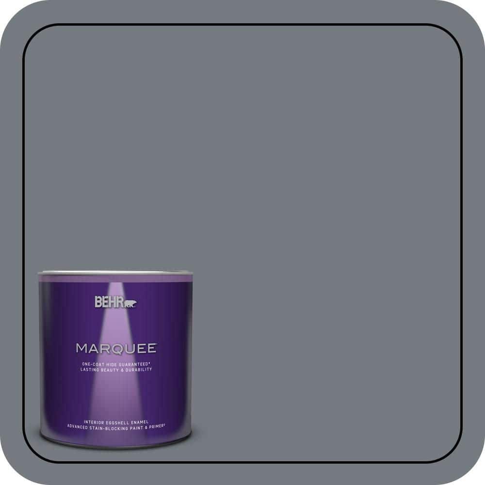 BEHR MARQUEE 1 qt. #N510-5 Liquid Mercury color One-Coat Hide Eggshell Enamel Interior Paint & Primer