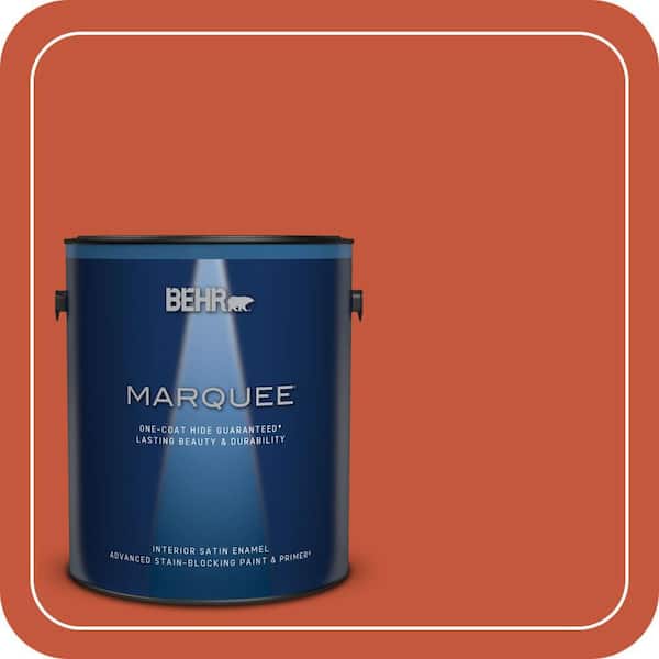BEHR PREMIUM PLUS #BIC-31 Fire Coral Flat Interior/Exterior Paint & Primer Color Sample (3)