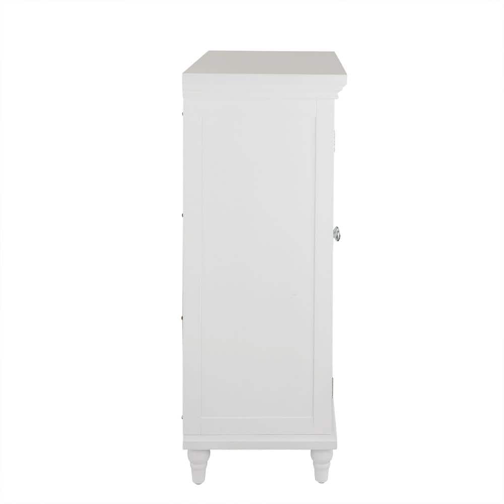 Teamson Home Florence 26 in. W x 12-1/2 in. D x 32 in. H Double Door Floor Cabinet in White (3)