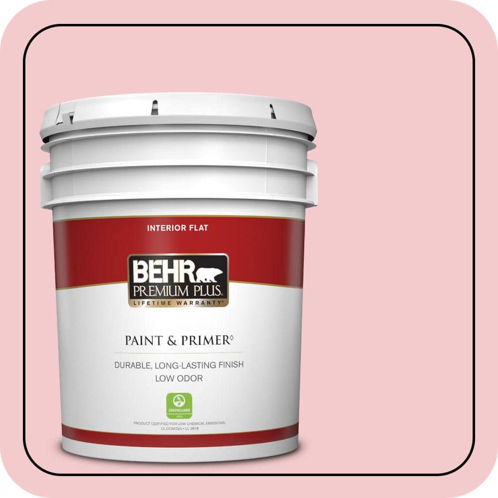 BEHR PREMIUM PLUS 5 gal. #P160-1 Angel Kiss Flat Low Odor Interior Paint & Primer