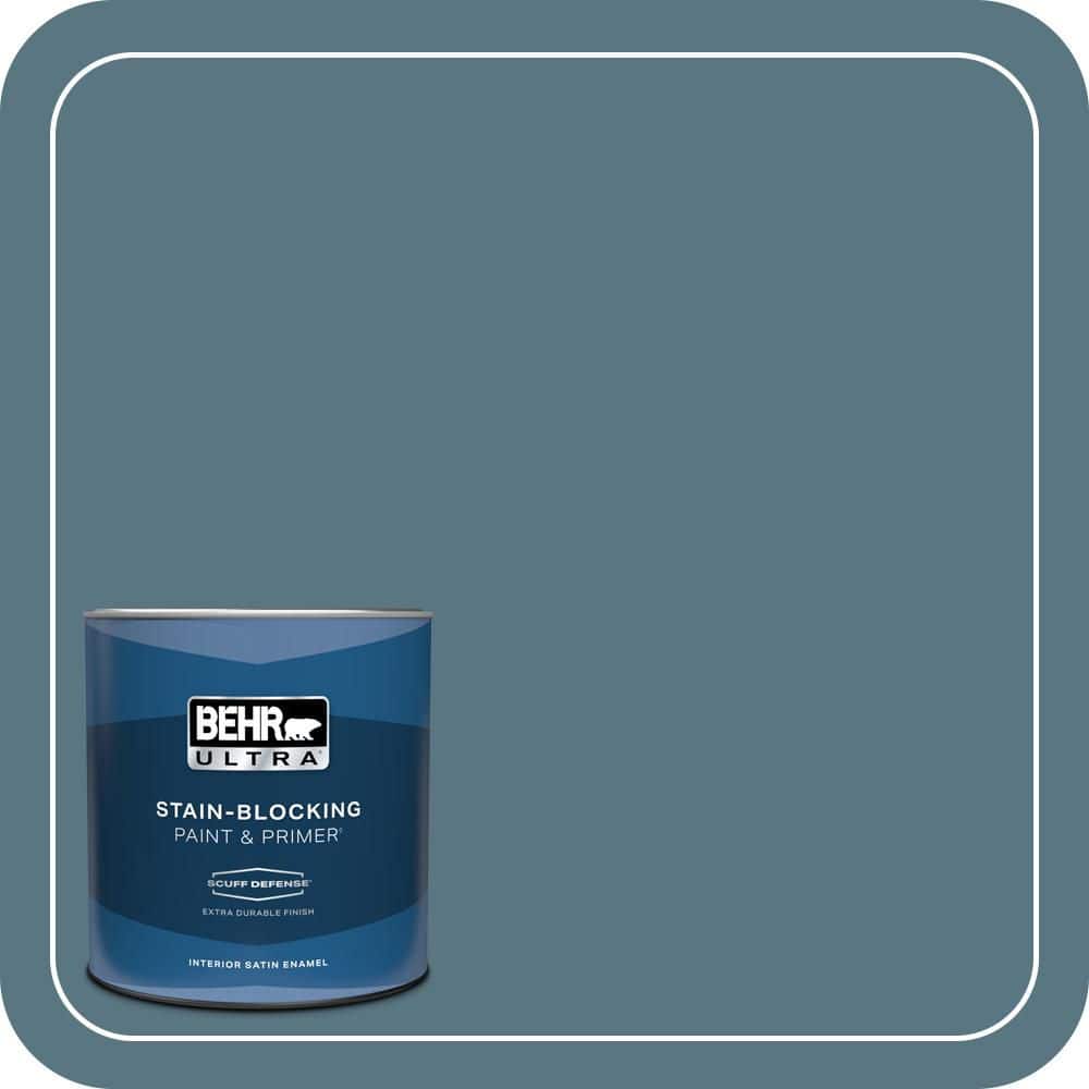 BEHR ULTRA 1 qt. #MQ5-26 Hampton Surf Extra Durable Satin Enamel Interior Paint & Primer