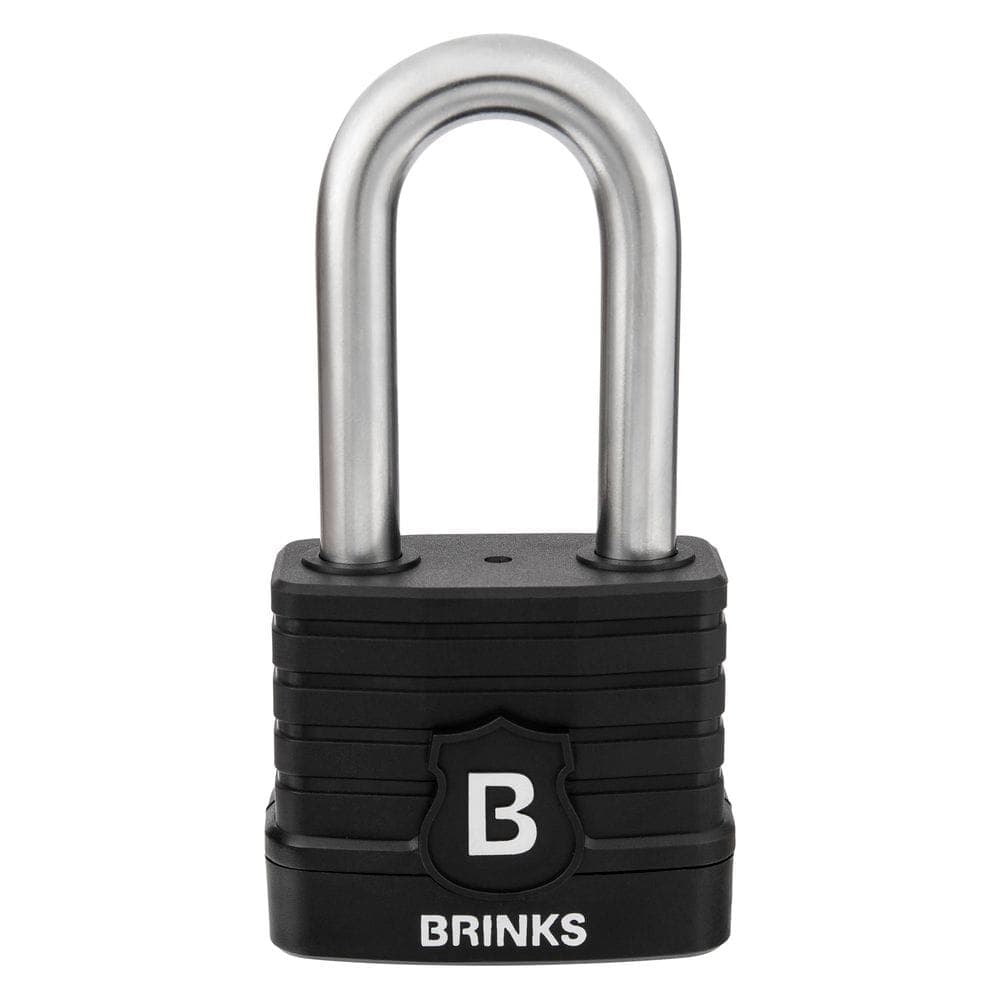 Brinks 2-in. (50 mm) Commercial-Grade Laminated Steel Weather‑Resistant XT Plus Keyed Padlock, 2-in. Shackle