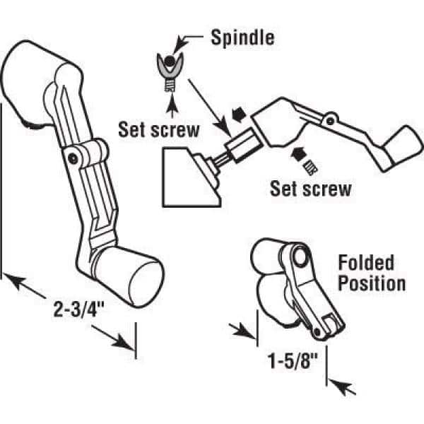 Prime-Line Universal Folding Crank Handle, Fits Most Spindles, Coppertone (2)
