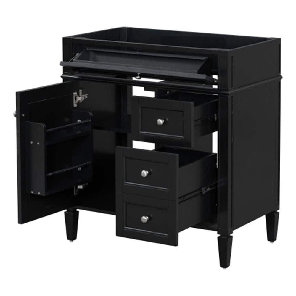 Adrinfly Modern Stylish 29.3 in. Bath Vanity Cabinet without Top 33 in. with Storage and Drawers for Perfect Organization Black (2)