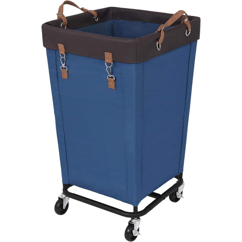Wudkey 160L Laundry Basket with Wheels, Large Rolling Hampers for Clothing Organizer in Blue