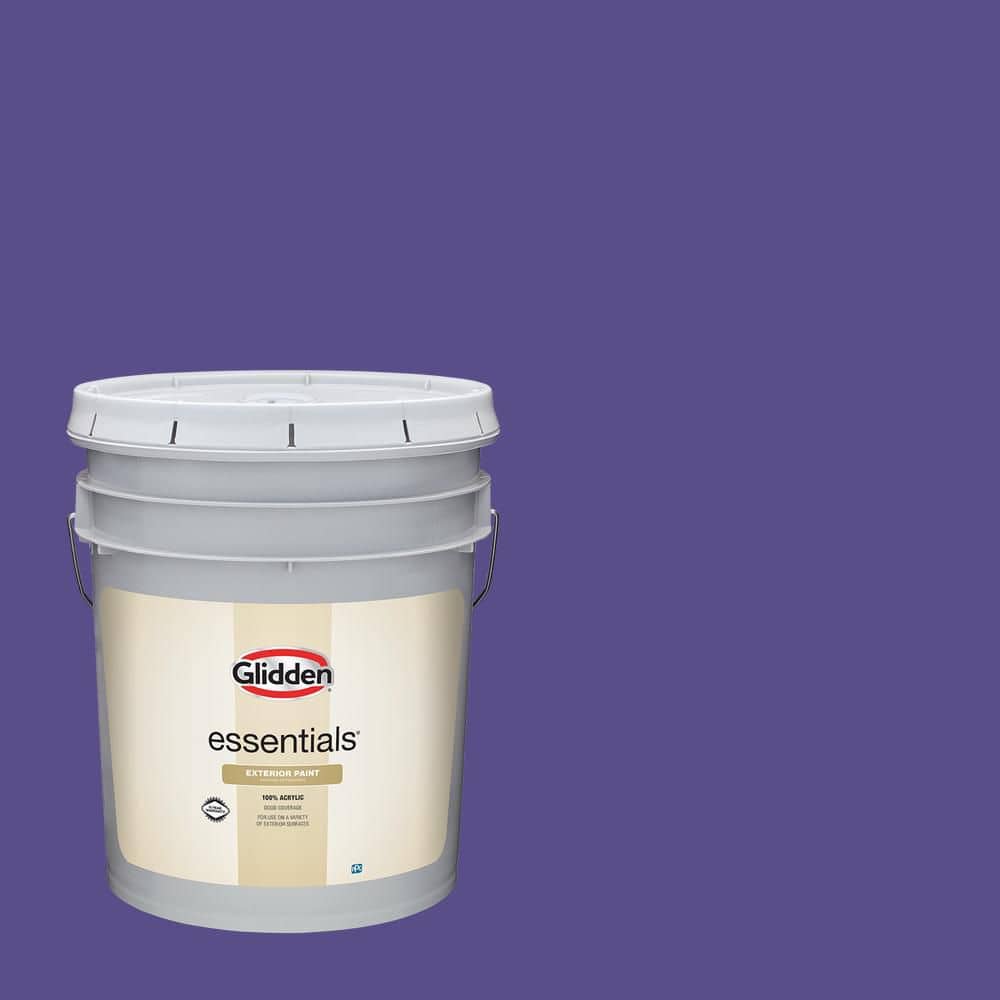 Glidden Essentials 5 gal. PPG1247-7 Eggplant Semi-Gloss Exterior Paint