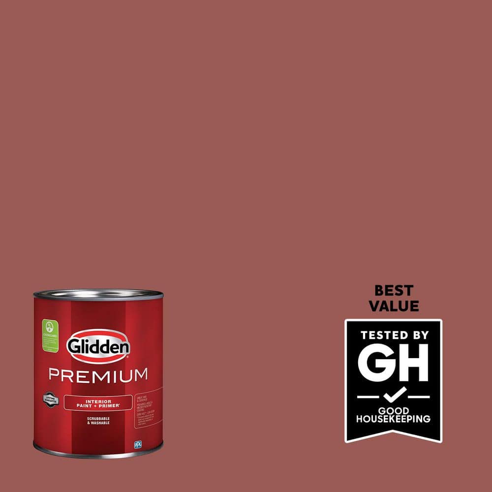 Glidden Premium 1 qt. PPG1056-6 Fire Weed Satin Interior Latex Paint