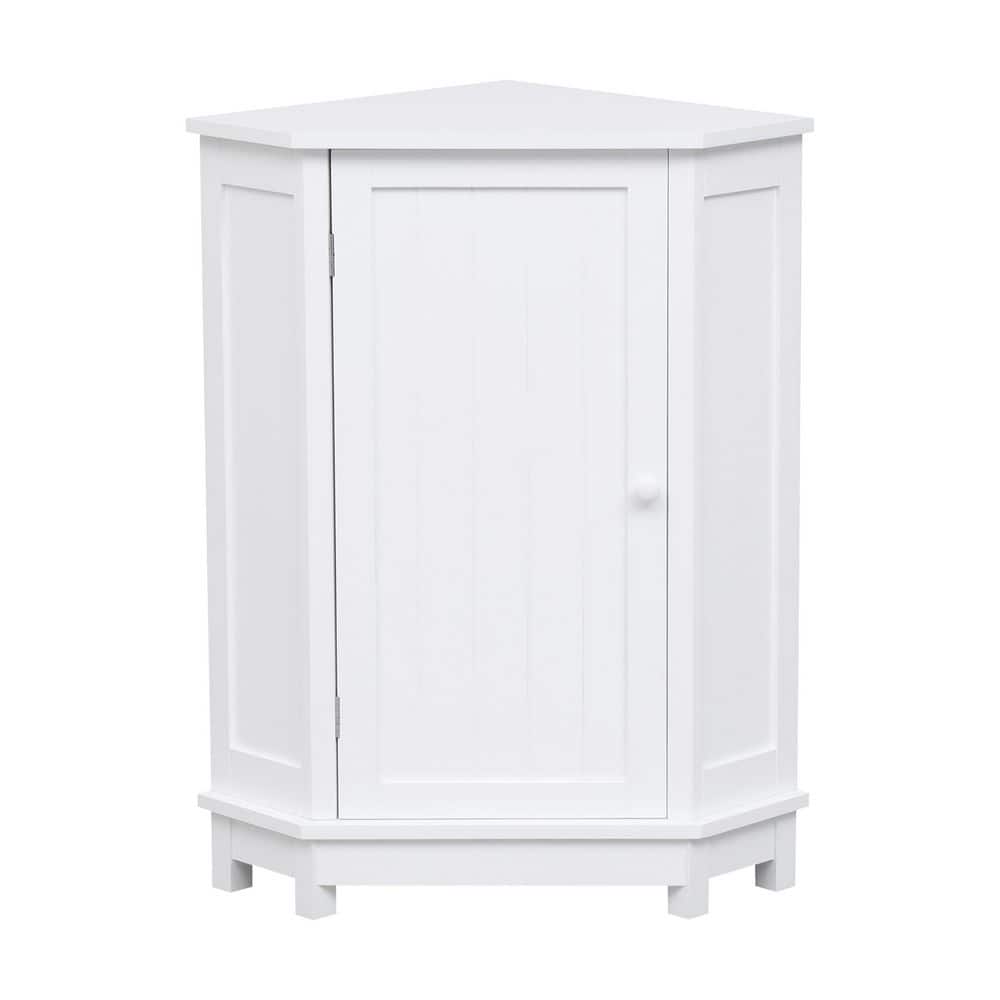 Unbranded 17.5 in. W 17.5 in. D 31.4 in. H Linen Cabinet Triangle Corner Storage Cabinet with Adjustable Shelf