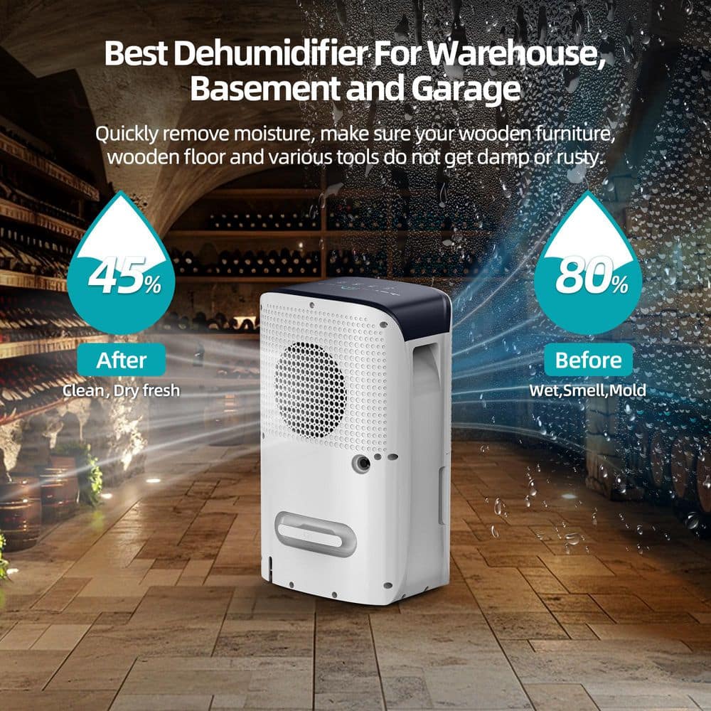 Edendirect 38 pt. 2000 sq. Portable Dehumidifier with 3.1 L Tank, Auto Defrost, Continuous Run, Auto Shutoff (2)