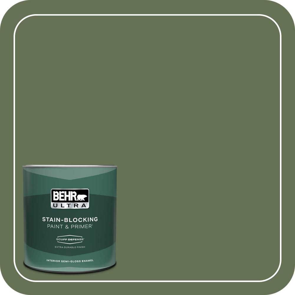 BEHR ULTRA 1 qt. #PMD-46 French Tarragon Extra Durable Semi-Gloss Enamel Interior Paint & Primer