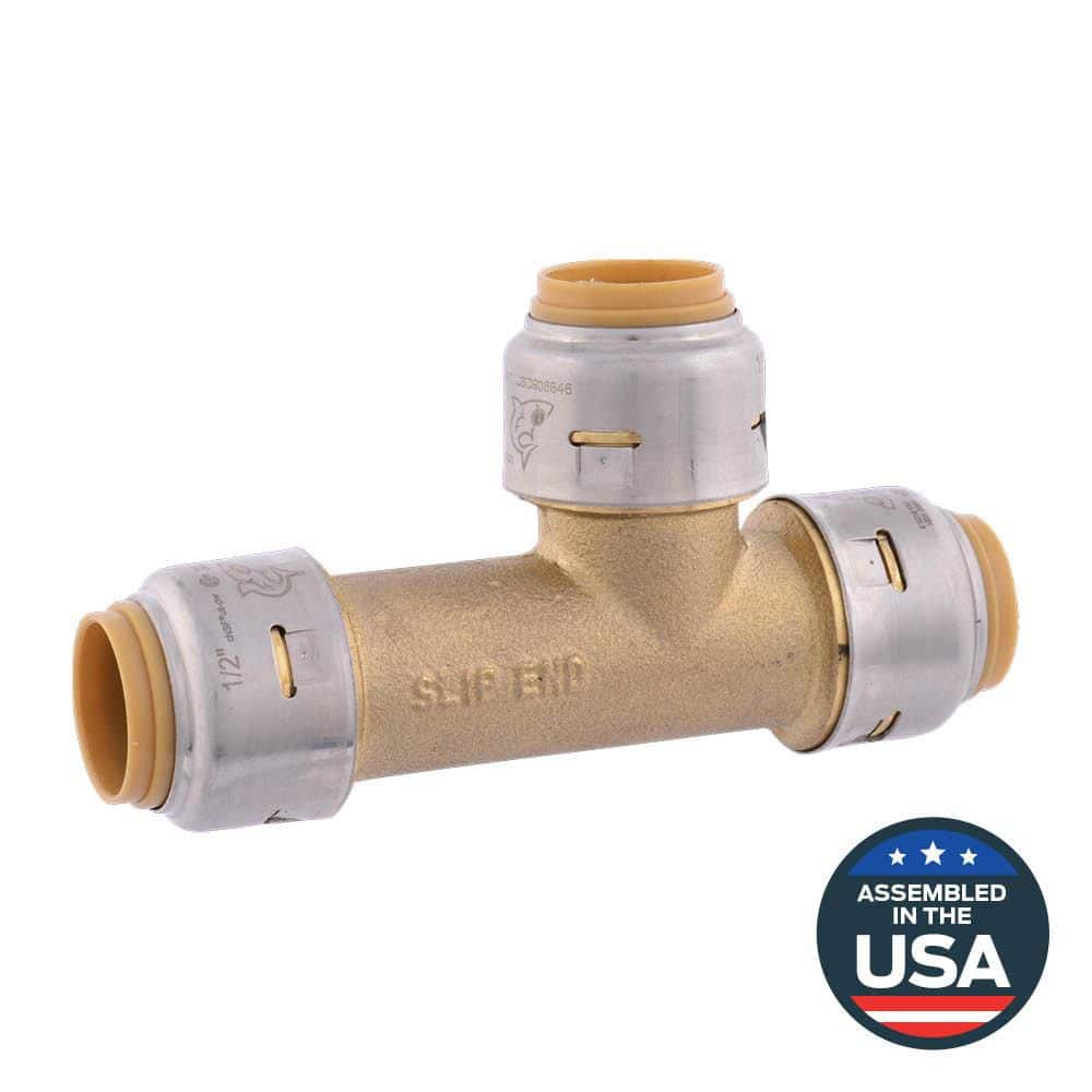 SharkBite Max 1/2 in. Push-to-Connect Brass Slip Tee Fitting