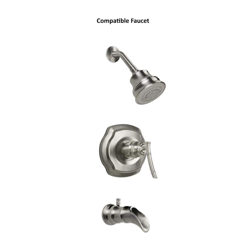 Glacier Bay Bamboo Tub and Shower Handle Kit, Brushed Nickel (2)