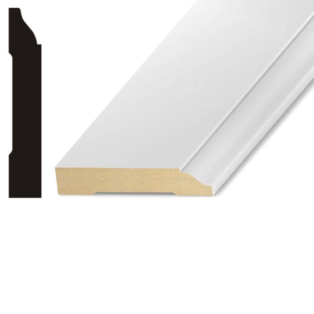 Kelleher LWM623 1/2 in. D x 5-1/4 in. W Medium Density Fiberboard (MDF) Baseboard Molding