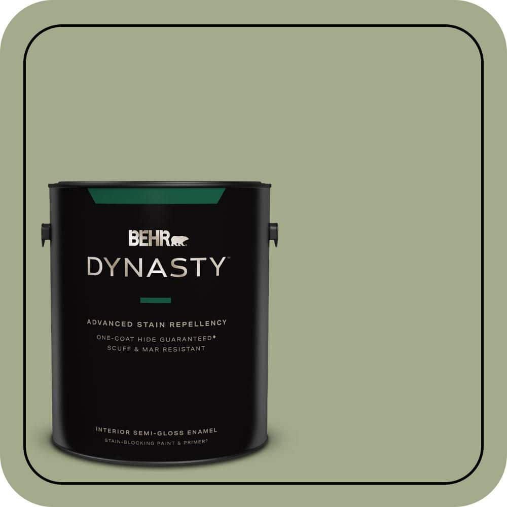 BEHR DYNASTY 1 gal. #PMD-36 Mountain Sage Semi-Gloss Enamel Interior Stain-Blocking Paint & Primer