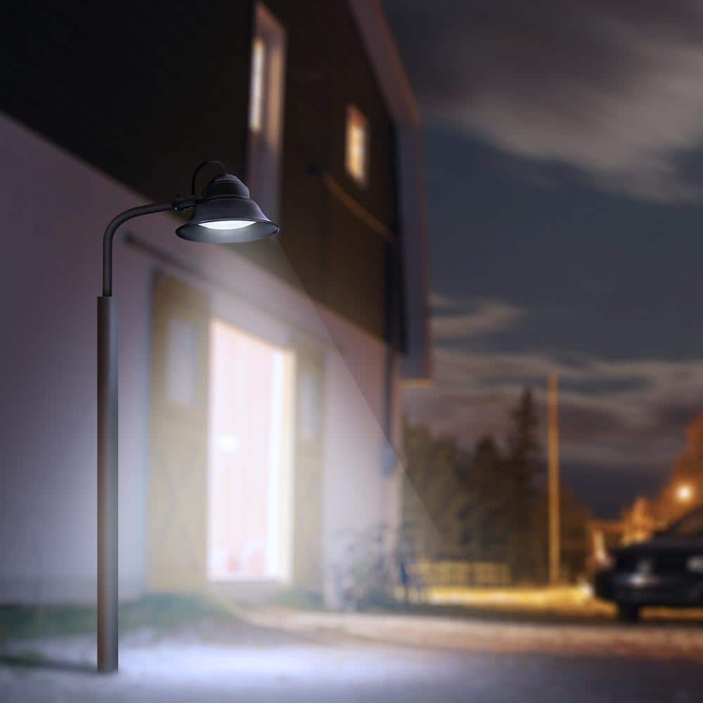 Commercial Electric 3500 Lumen Integrated LED Bronze Dusk to Dawn Area Floodlight, 4000K (3)
