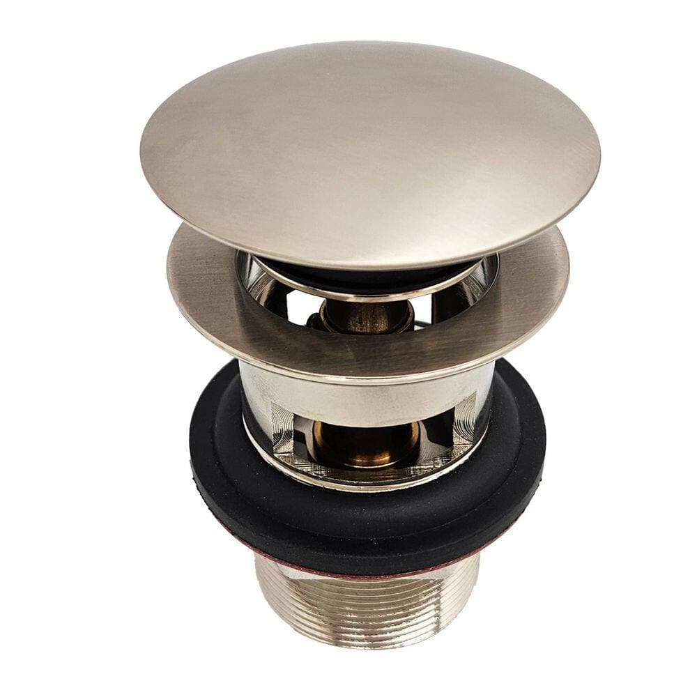 Westbrass Mushroom Style Push-Down Lavatory Bathroom Sink Drain Assembly with Overflow Holes- Exposed (3)