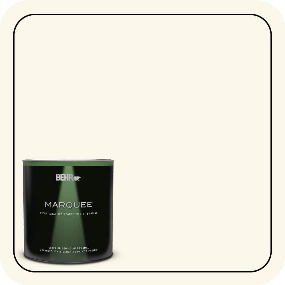 BEHR MARQUEE 1 qt. #OR-W15 Sleek White Semi-Gloss Enamel Exterior Paint & Primer