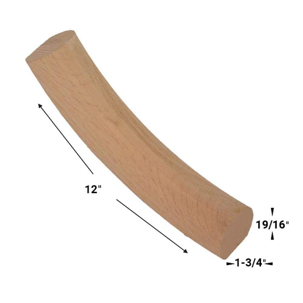 EVERMARK Stair Parts 7124 Unfinished Red Oak 60° Up-Easing Handrail Fitting (2)