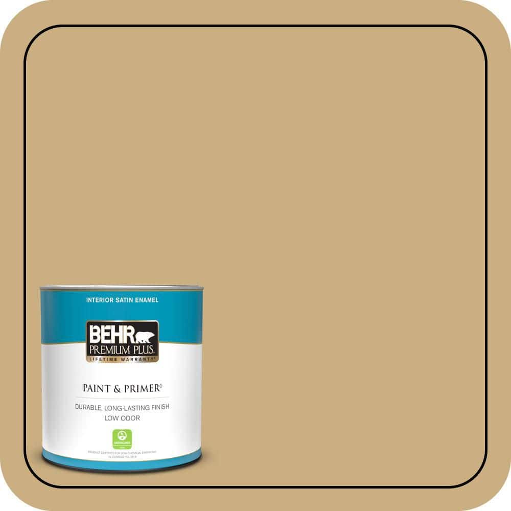 BEHR PREMIUM PLUS #S310-4 Perennial Gold Flat Low Odor & Primer (1)