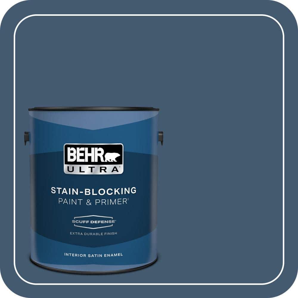 BEHR ULTRA 1 gal. #S500-7 Infinite Deep Sea Extra Durable Satin Enamel Interior Paint & Primer
