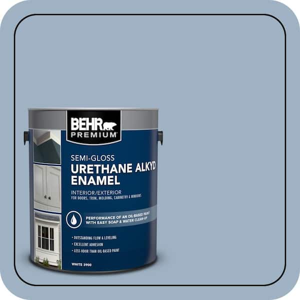 BEHR PREMIUM 1 gal. #S520-3 Perfect Landing Urethane Alkyd Semi-Gloss Enamel Interior/Exterior Paint (2)