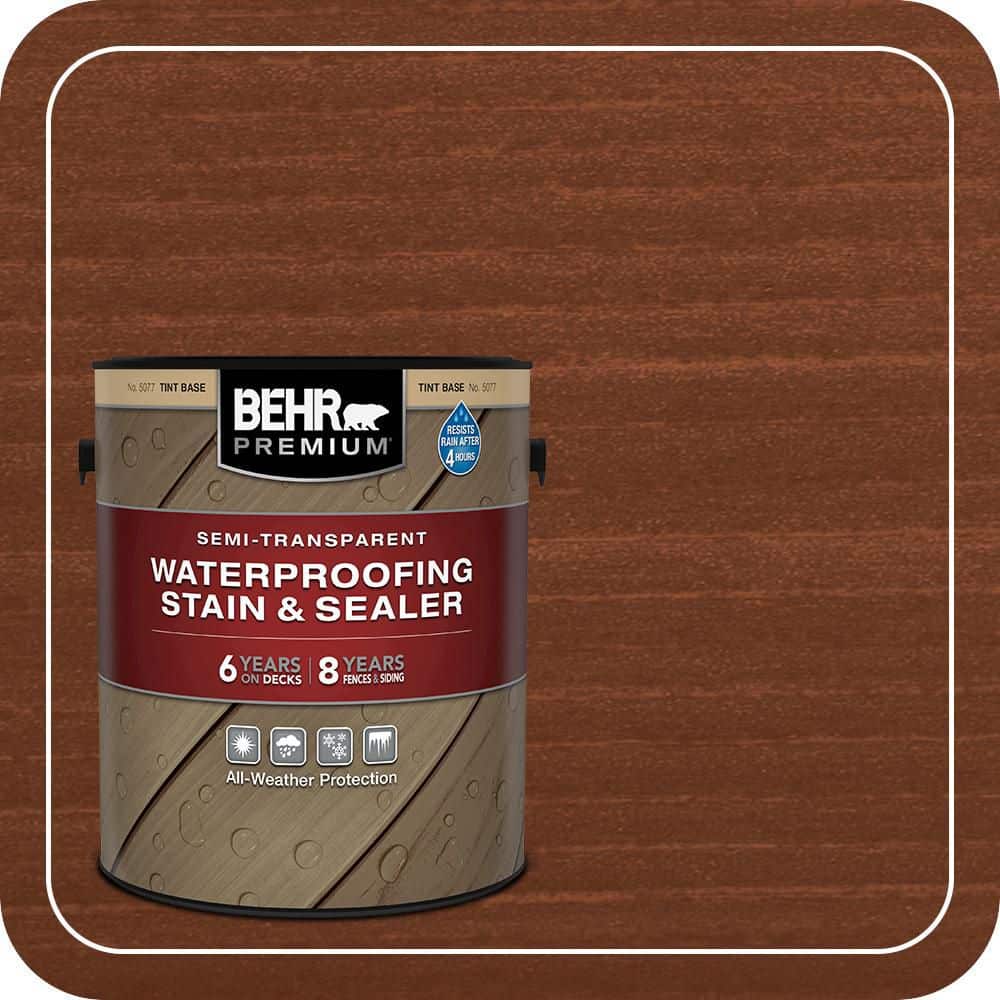 BEHR PREMIUM 1 gal. #ST-142 Cappuccino Semi-Transparent Waterproofing Exterior Wood Stain and Sealer (1)
