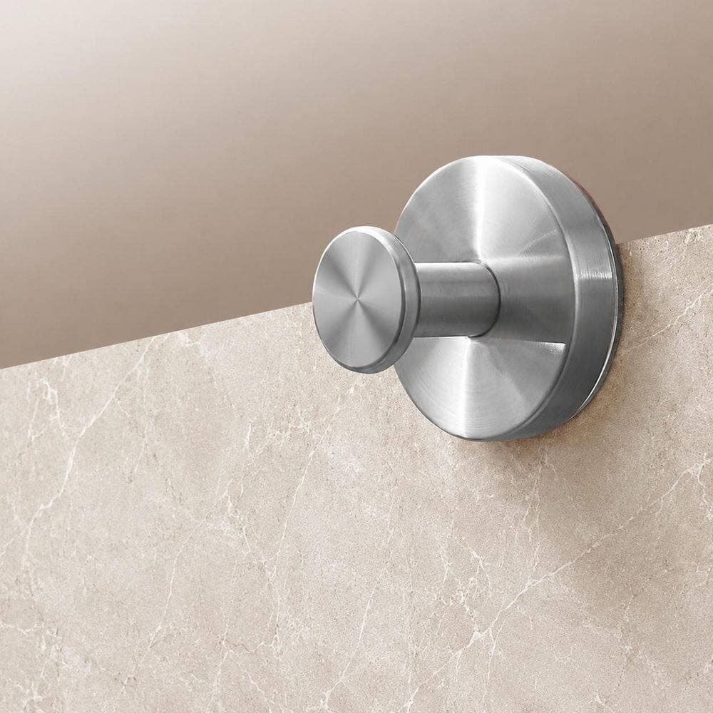 LAIFUCAM Stainless Steel Suction Cup Hooks in Brushed Silver for Bathroom, Shower, Mirror, Glass, Wall Hanging Towels 4 Pack (3)