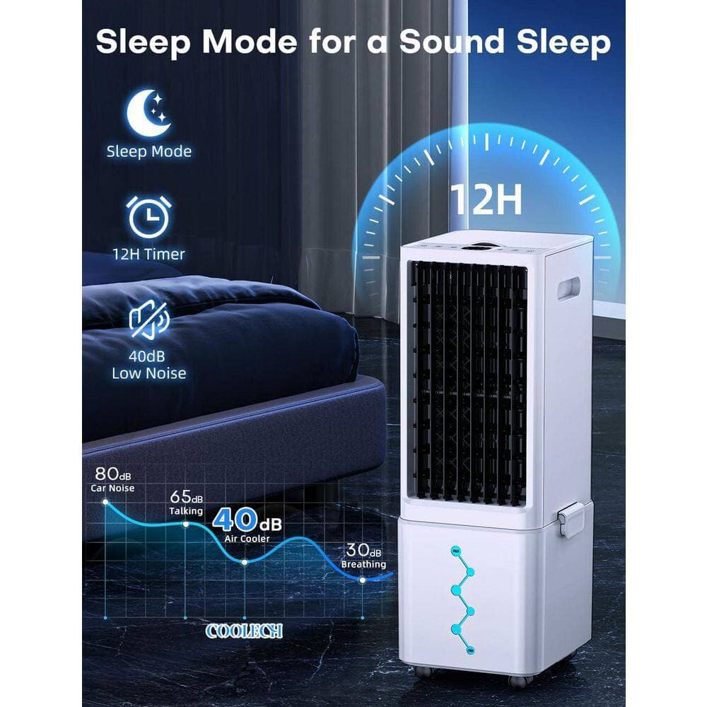 Adrinfly 12H Timer 3-in-1 Windowless Portable Air Conditioner with 4-Modes, 3-Speeds, 2.4-Gal Tank, Remote, 70° Oscillation, 40dB (3)