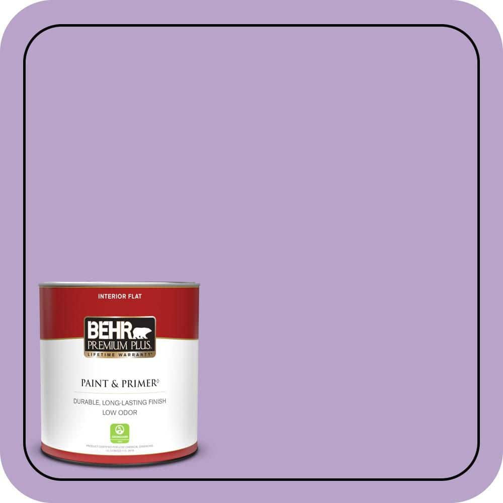 BEHR PREMIUM PLUS 1 qt. #650B-4 Violet Fields Flat Low Odor Interior Paint & Primer