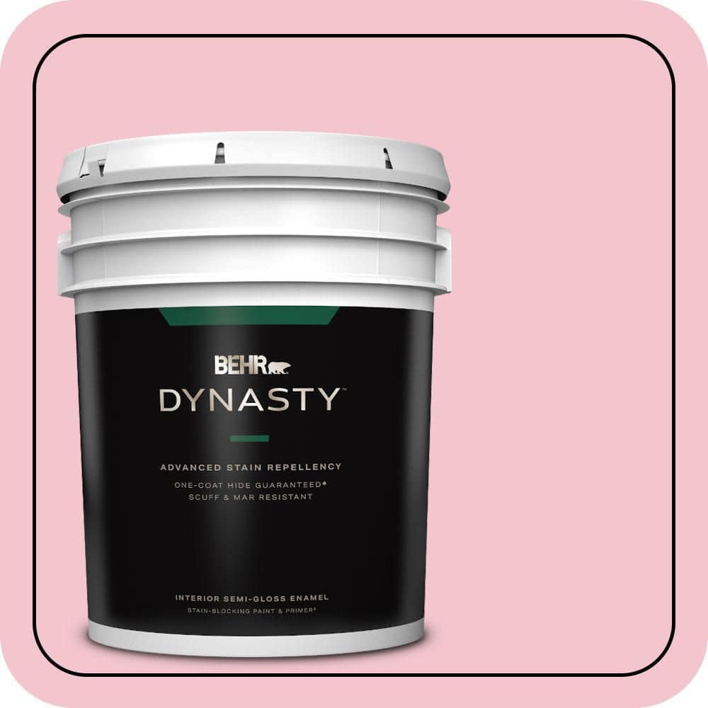 BEHR DYNASTY 5 gal. #P150-2 Energetic Pink Semi-Gloss Enamel Interior Stain-Blocking Paint & Primer