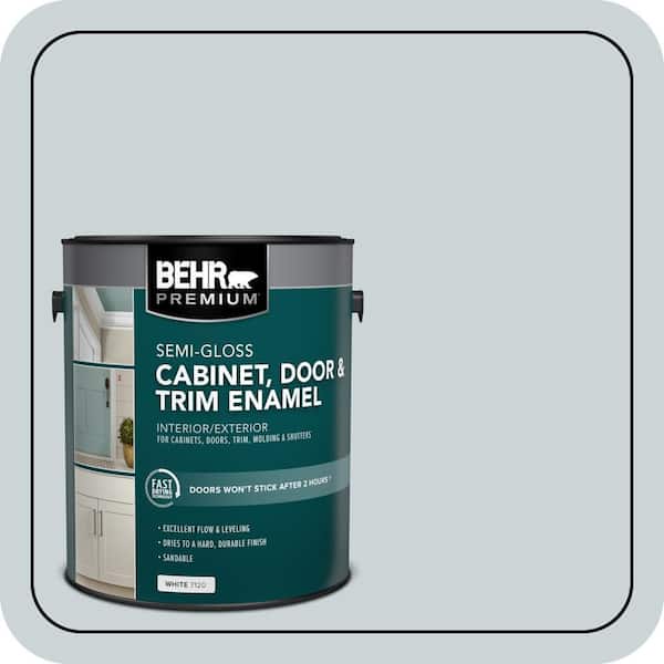 BEHR PREMIUM 1 Gal. #N470-1 Ash Blue Semi-Gloss Enamel Interior Cabinet and Trim Paint (2)