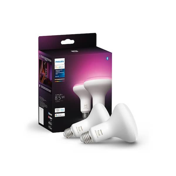 Philips Hue 85-Watt Equivalent BR30 Smart LED Color Changing Light Bulb with Bluetooth (2-Pack) (2)