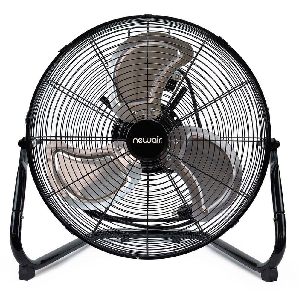 NewAir 18 in. High Velocity Portable Floor Fan with 3 Fan Speeds and Long-Lasting Ball Bearing Motor - Black