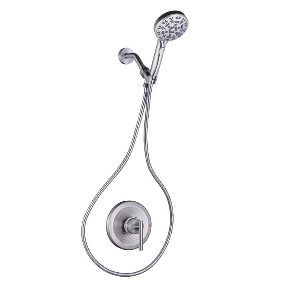 WOWOW Single Handle Wall Mount Shower Faucet 1.8 GPM with Adjustable Head (Valve Included) (1)