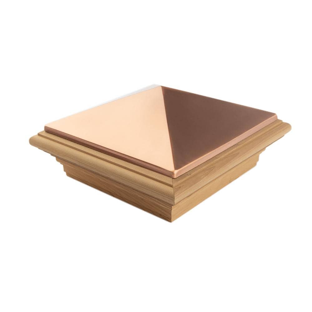 Deckorators 8 in. x 8 in. Victoria Copper High Point Cedar Post Cap