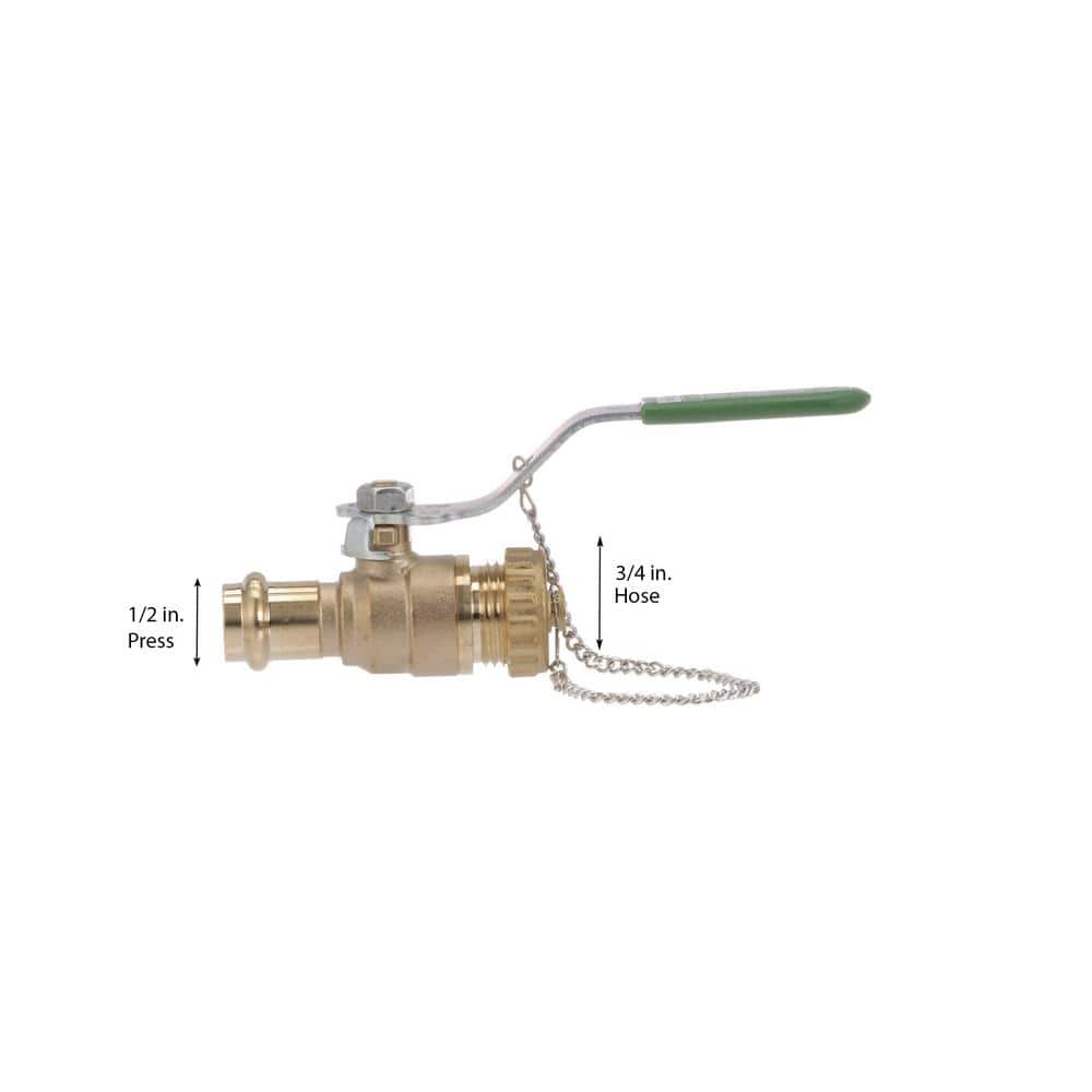 Viega ProPress 1/2 in. Press x 3/4 in. Hose Zero-Lead Bronze Ball Valve with Lockable Metal Handle (2)