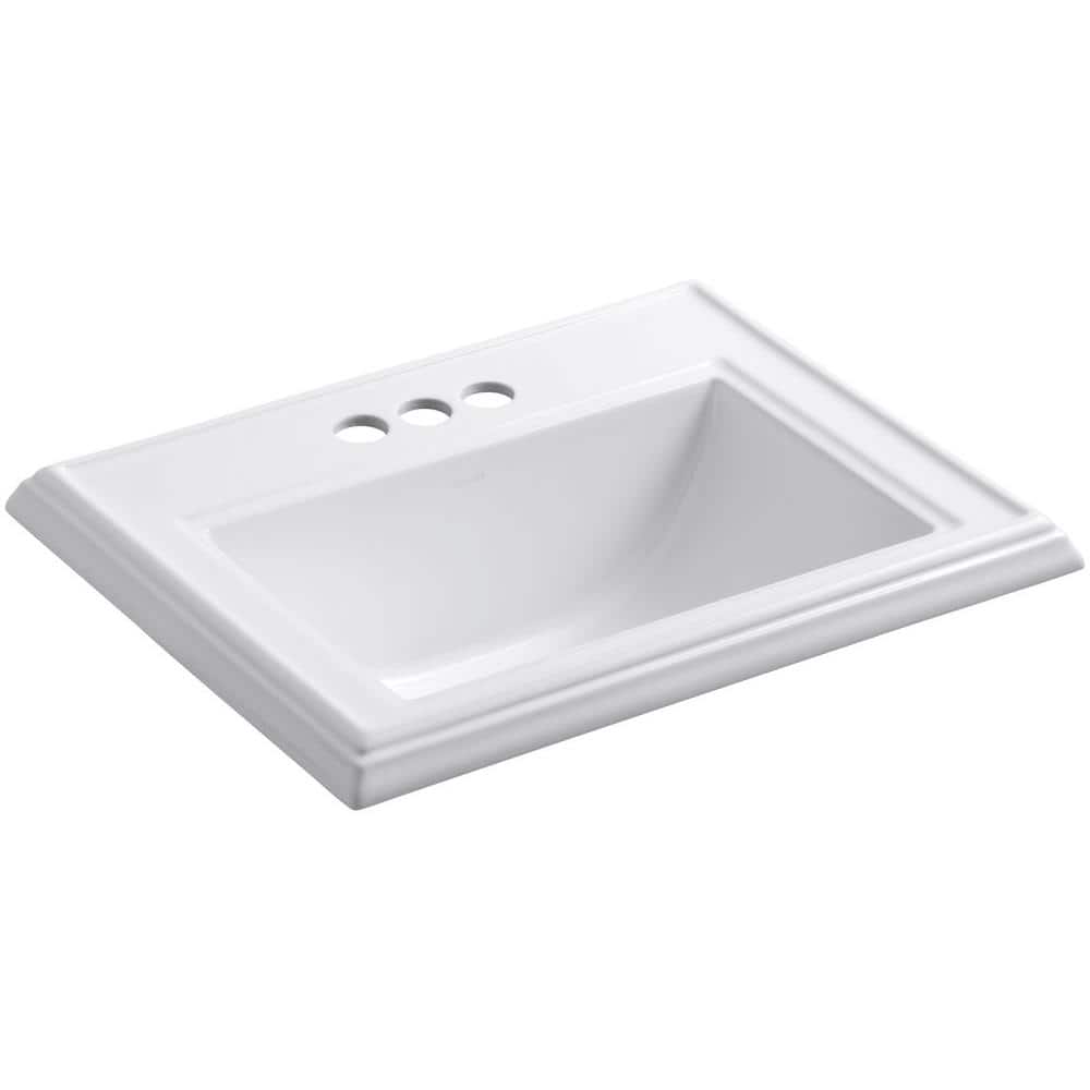 KOHLER Memoirs Classic Drop-In Vitreous China Bathroom Sink in White with Overflow Drain (2)
