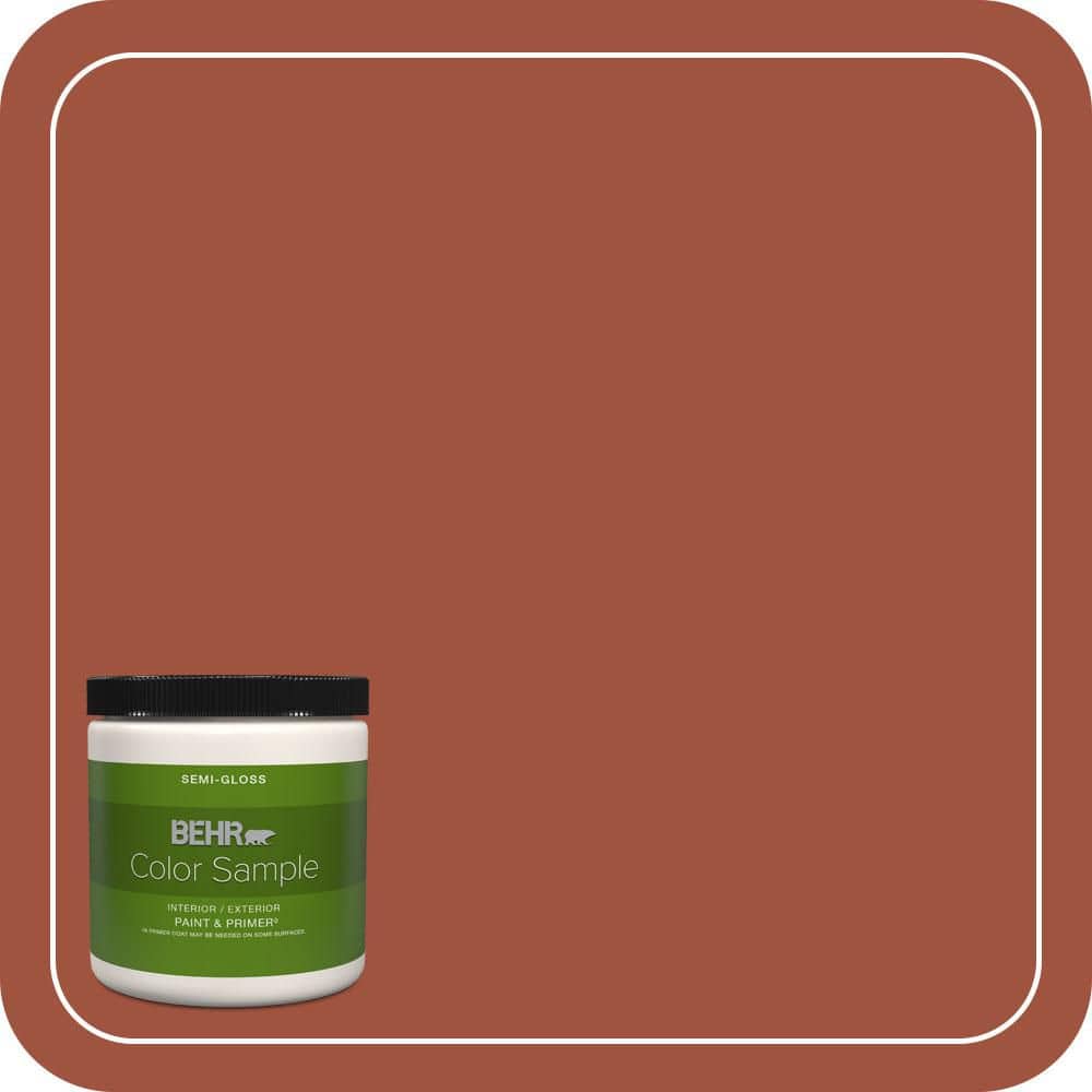 BEHR PREMIUM PLUS 8 oz. #MQ1-25 Kalahari Sunset Semi-Gloss Interior/Exterior Paint & Primer Color Sample