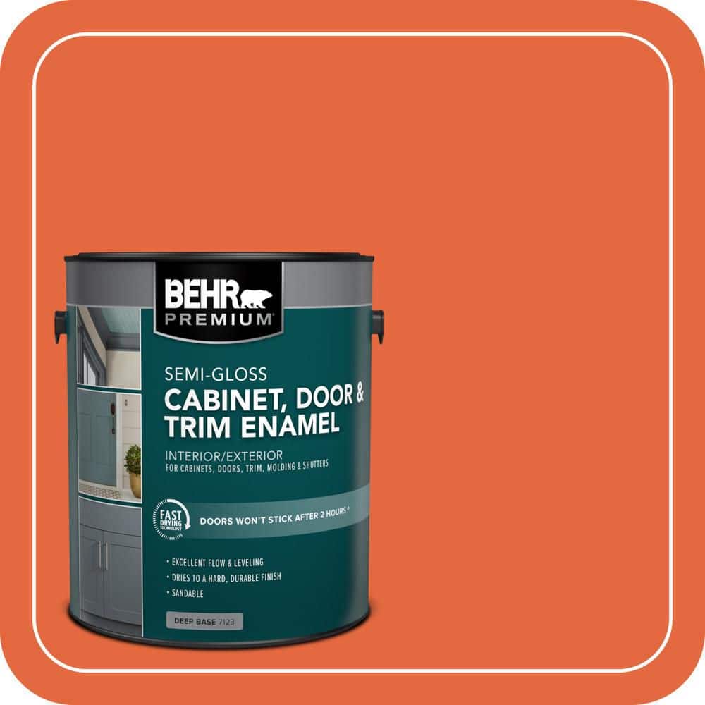 BEHR PREMIUM 1 gal. #P190-6 Emergency Zone Semi-Gloss Enamel Interior/Exterior Cabinet, Door & Trim Paint