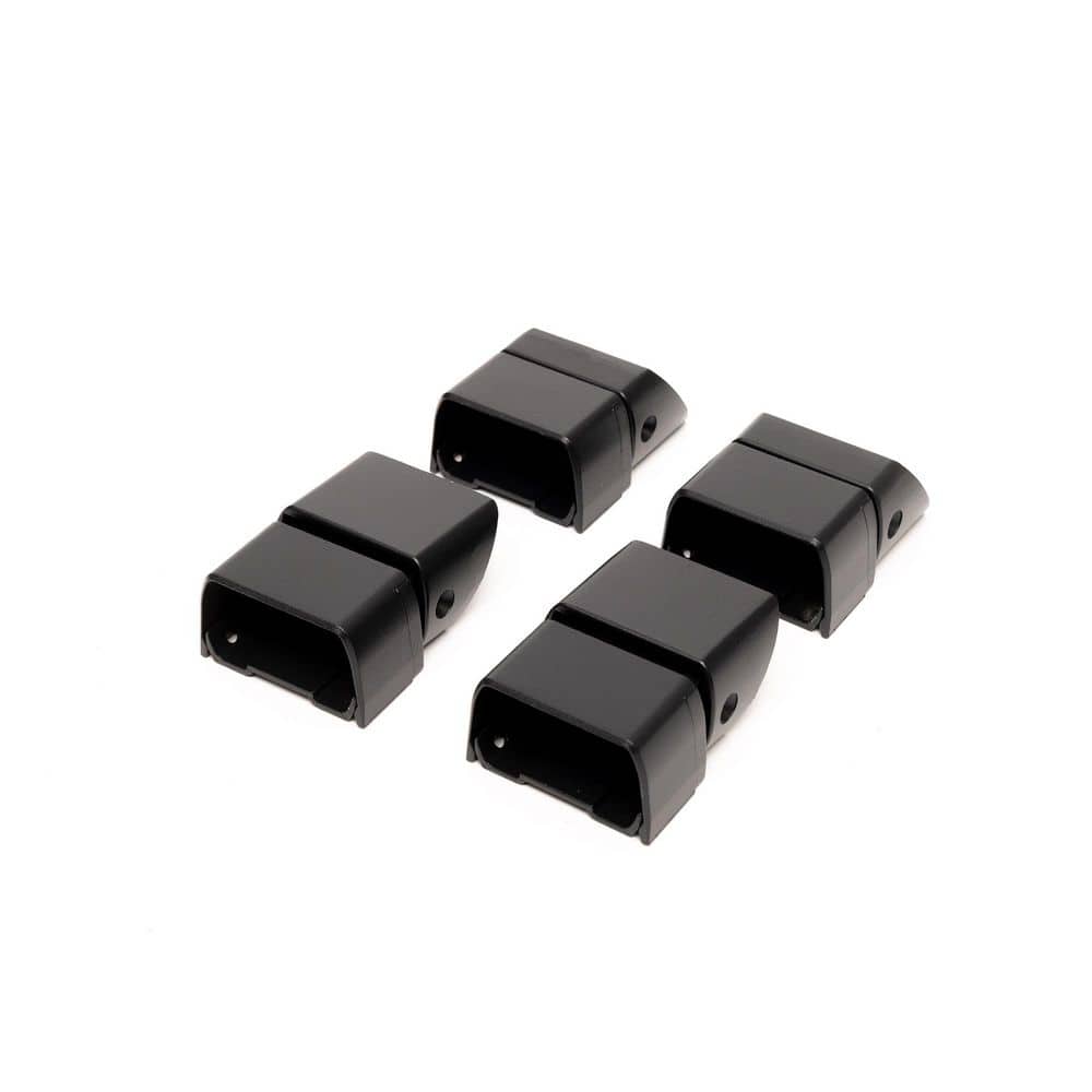 Deckorators 1.37 in. x 2.35 in. Rapid Rail Textured Black Aluminum Stair Bracket Kit (4-Pack)