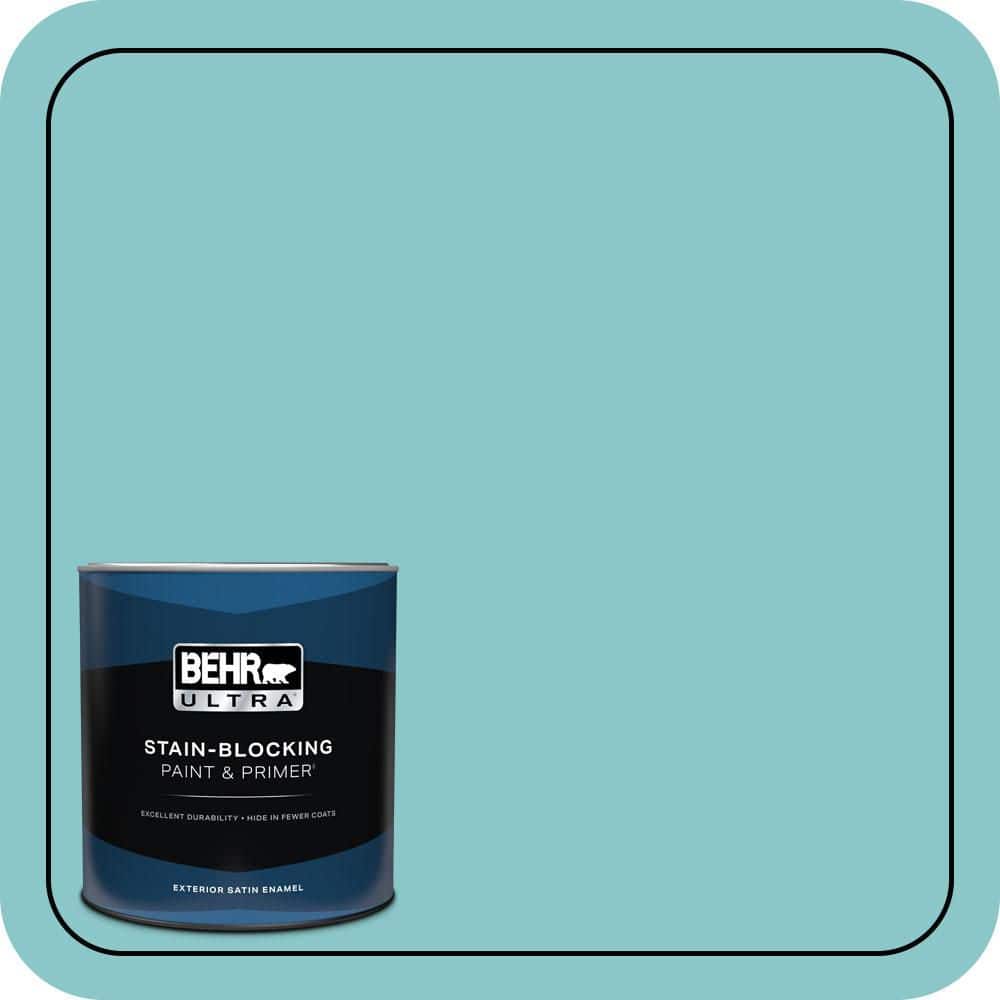 BEHR ULTRA 1 qt. #510D-4 Embellished Blue Satin Enamel Exterior Paint & Primer