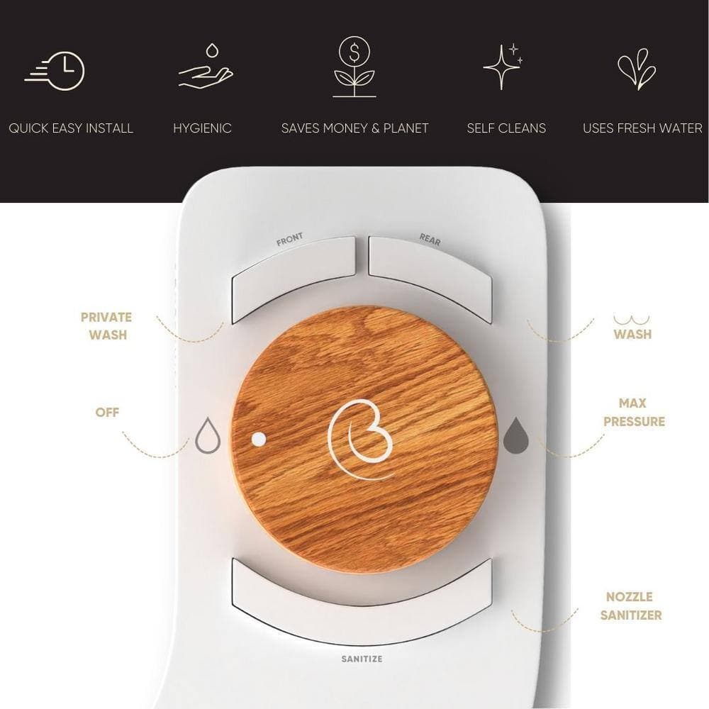BOSS INTERNATIONAL LLC Boss Bidet Revolution Single Temperature Non- Electric Toilet Bidet Attachment Water Sprayer Dual Nozzle in Bali Bamboo (2)