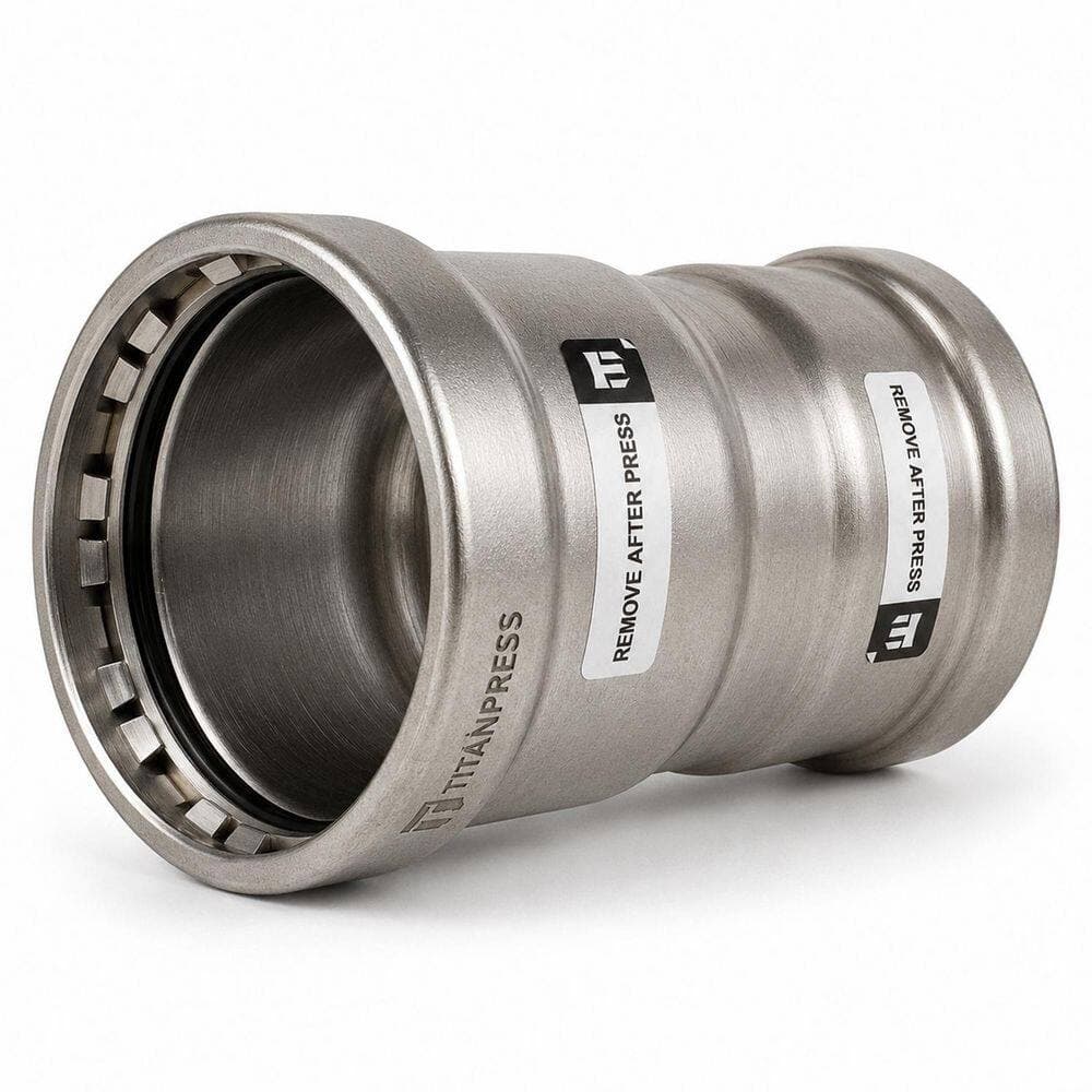 T TITANPRESS 4 in. Carbon Steel Press Coupling No Stop XL FKM Mechanical (1)