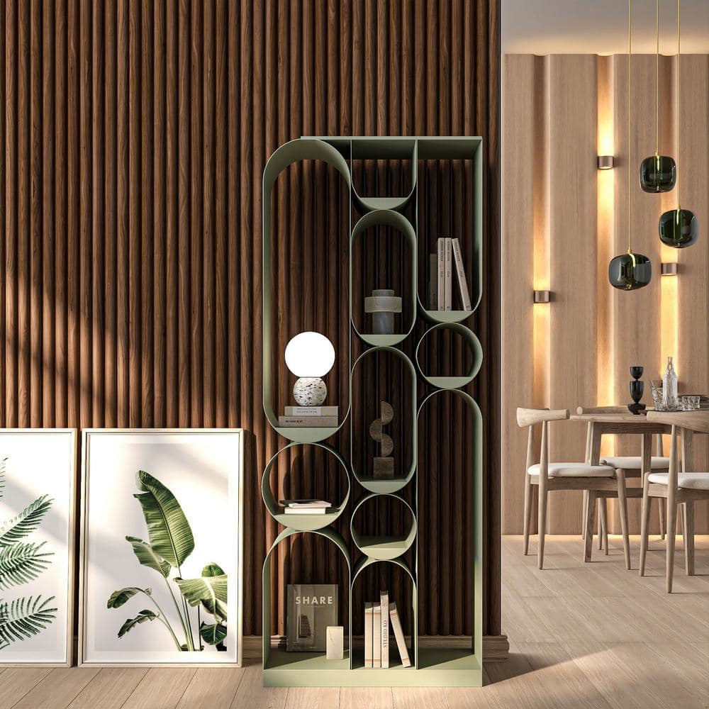 Ejoy 94.5 in. x 6 in x 0.8 in. 5 Grid Semi Circle Wood Wall Siding Board in Oak Brown Color (Set of 3-Piece) (3)