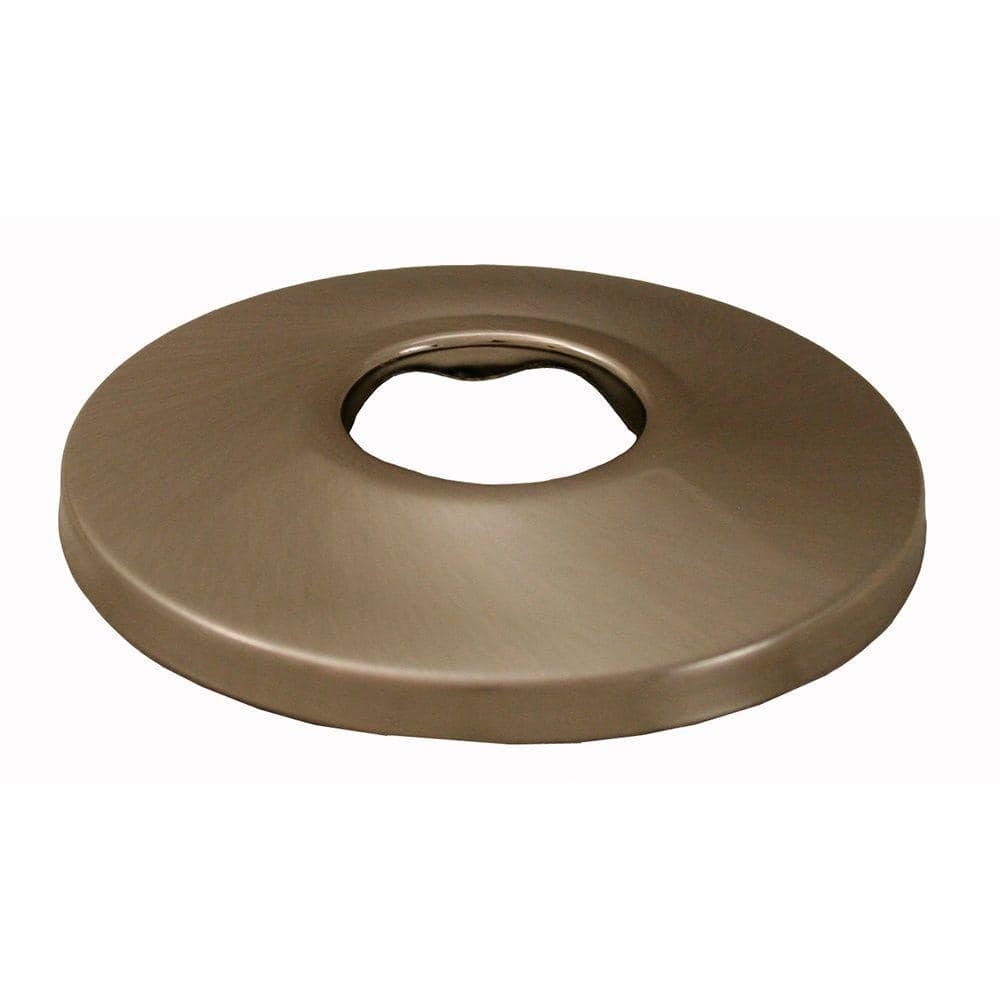 JONES STEPHENS 2-1/2 in. O.D. x 3/8 in. Height Low Pattern Steel Escutcheon for 1/2 in. Iron Pipe in Brushed Nickel