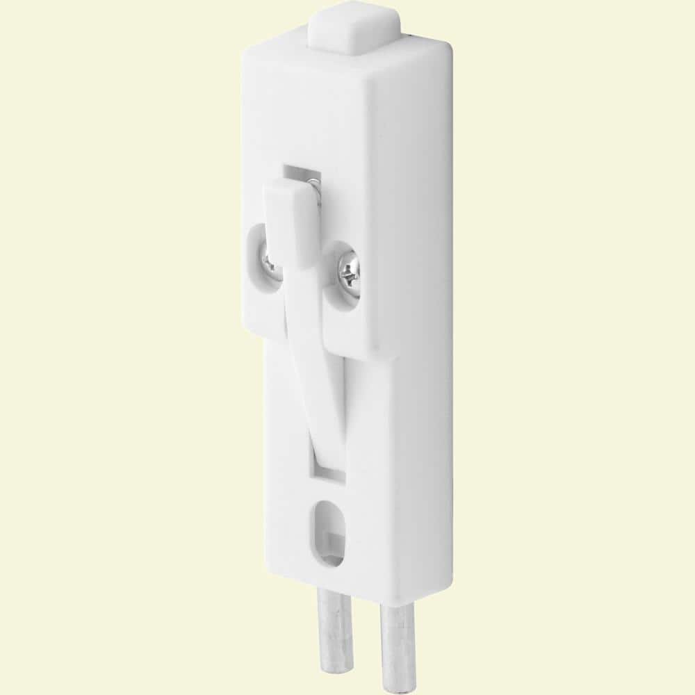 Prime-Line White Plastic Sliding Door Lock with Bushing (1)