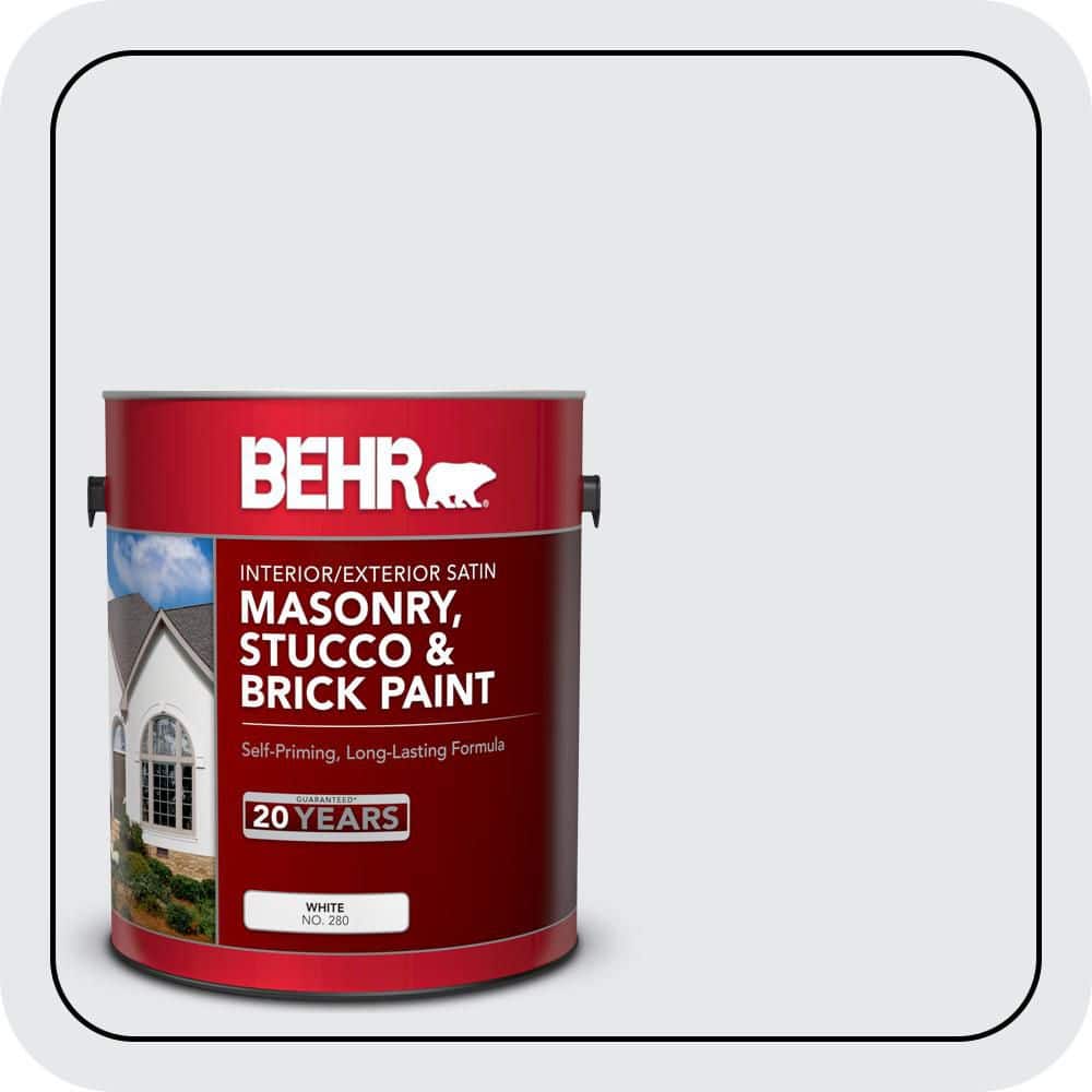 BEHR 1 gal. #PR-W10 Swirling Water Satin Interior/Exterior Masonry, Stucco and Brick Paint
