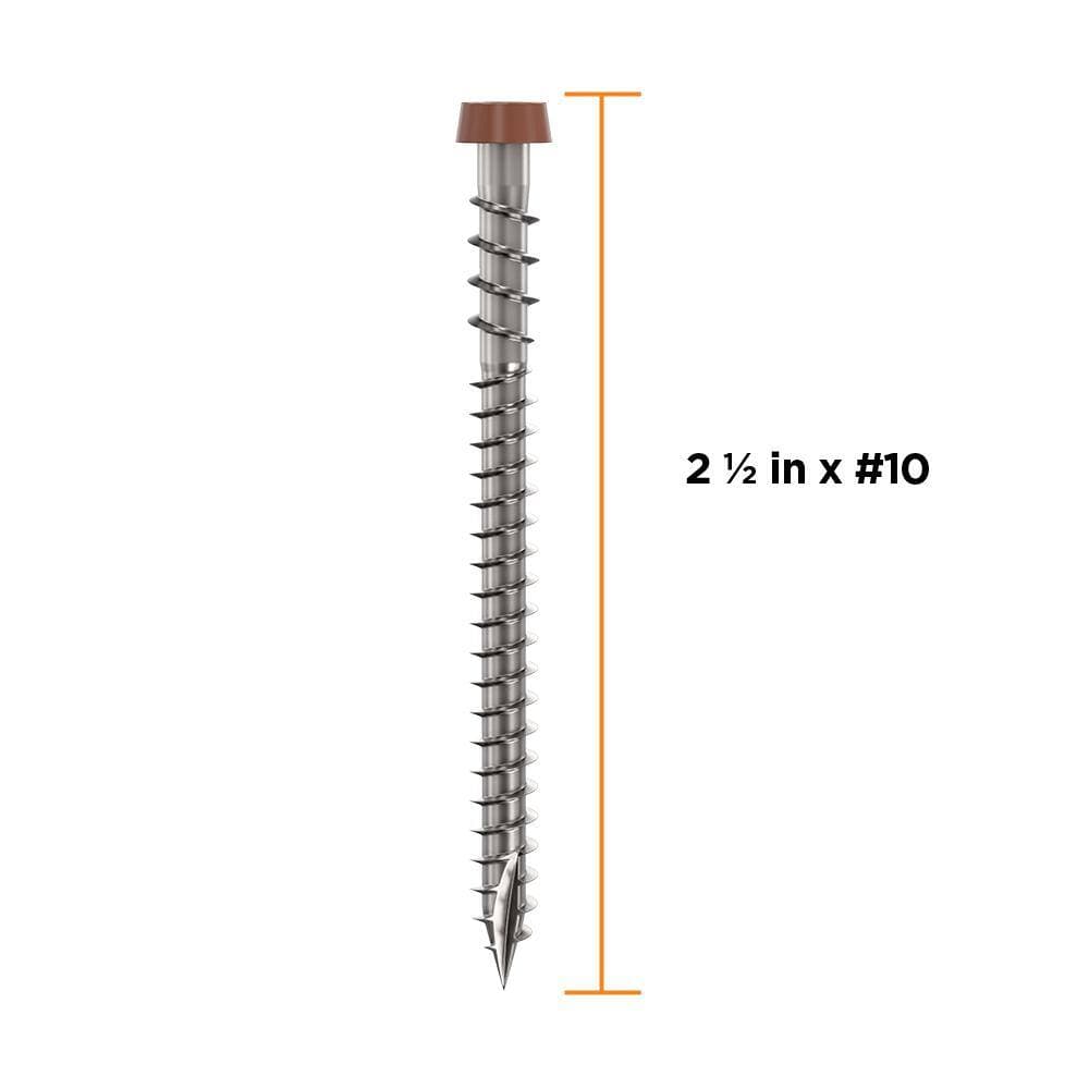 CAMO #10 2-1/2 in. 316 Stainless Steel Star Drive Redwood Composite Deck Screws (350-Count) (2)